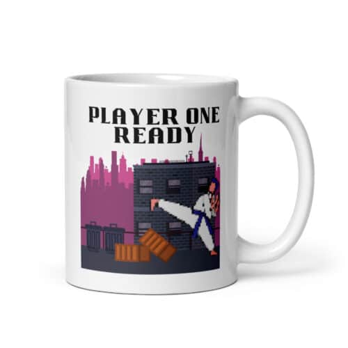 Retro style couples gaming mugs "PLAYER ONE READY"