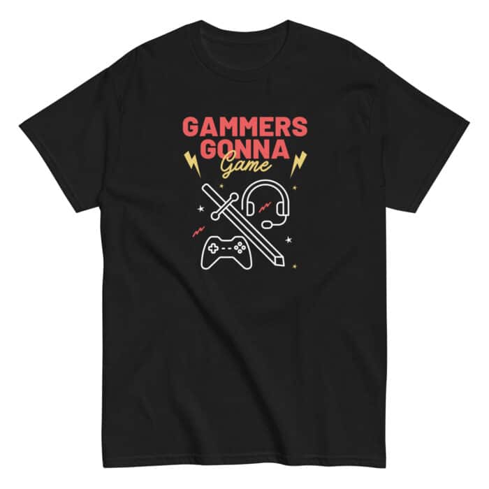 Cool Gaming T-Shirt in black "Gamers Gonna Game"