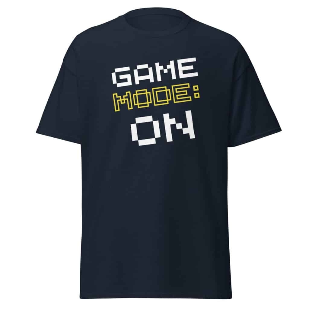 Cool Style Gaming T-shirt in Navy "Game Mode ON"