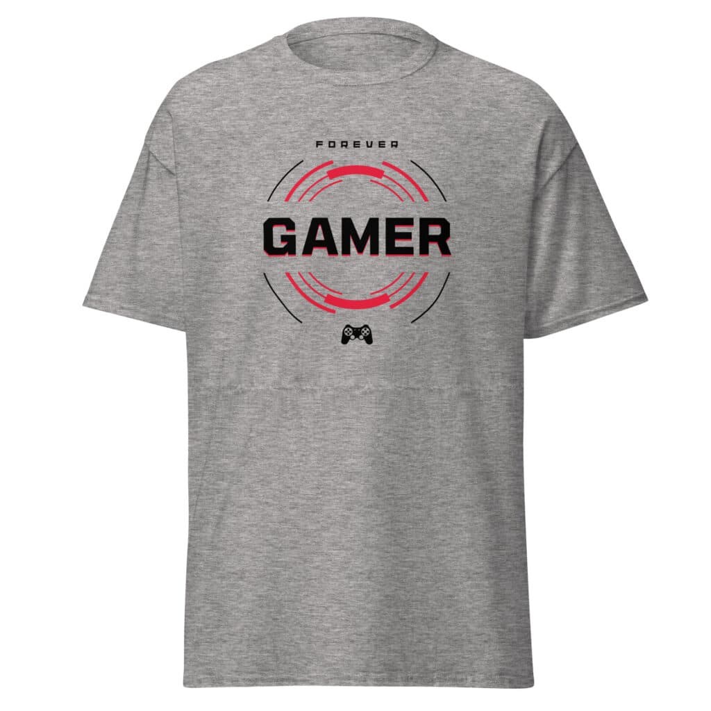 Cool Style Gaming T-shirt in Grey "FOREVER GAMER"