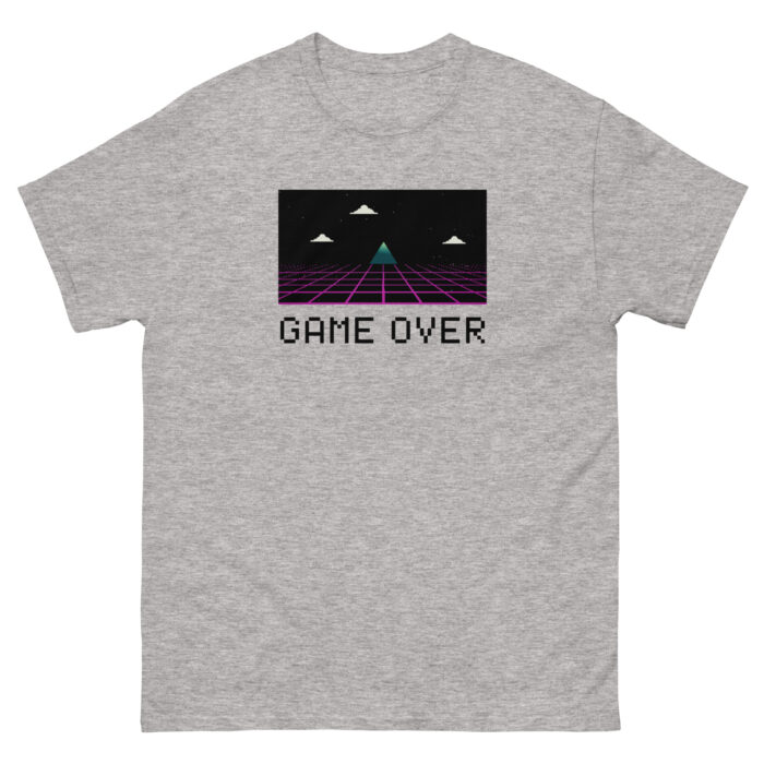 Cool Retro Style Gaming T-shirt in Grey "GAME OVER"