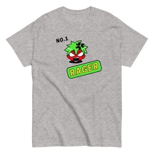 Funny Gaming T-shirt in grey "No. 1 Rager"