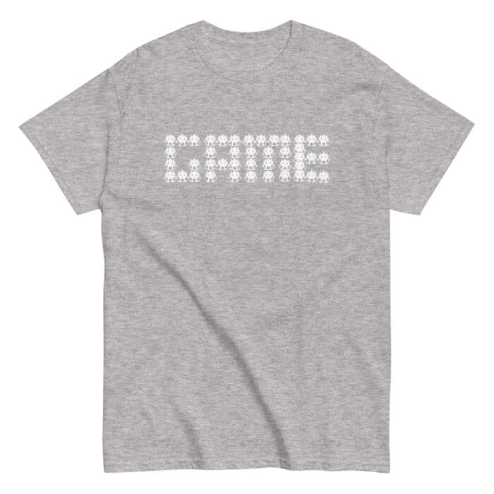 GAME Retro Gaming T-Shirt Gift in Grey