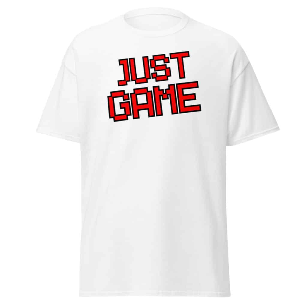 Cool Gaming T-shirt in White"Just GAME"