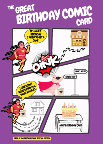 Comic Book Style Birthday Card "The Great Birthday Comic Card"