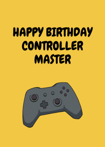 Funny Gaming Birthday Card "Happy Birthday Controller Master"