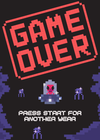 Gaming Retro Birthday Card "Game OVER Press start for another year"