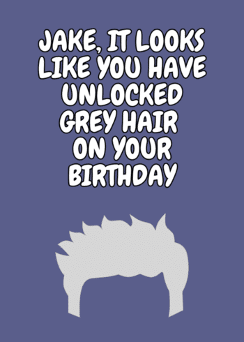 Funny Offensive Gaming Birthday Card "It looks like you have unlocked Grey hair on your Birthday"