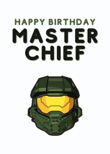 Halo themed Gaming Birthday Card "Happy Birthday Master Chief"