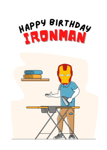 Funny Gaming Birthday Card "Happy Birthday Ironman"