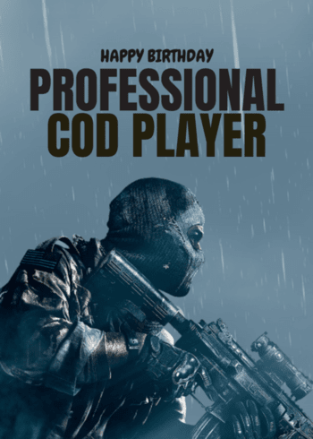 Call of Duty Themed Gaming Birthday Card "Happy Birthday Professional COD Player"