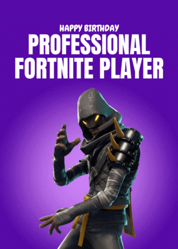 Fortnite Themed Gaming Birthday Card "Happy Birthday Professional Fortnite Player"